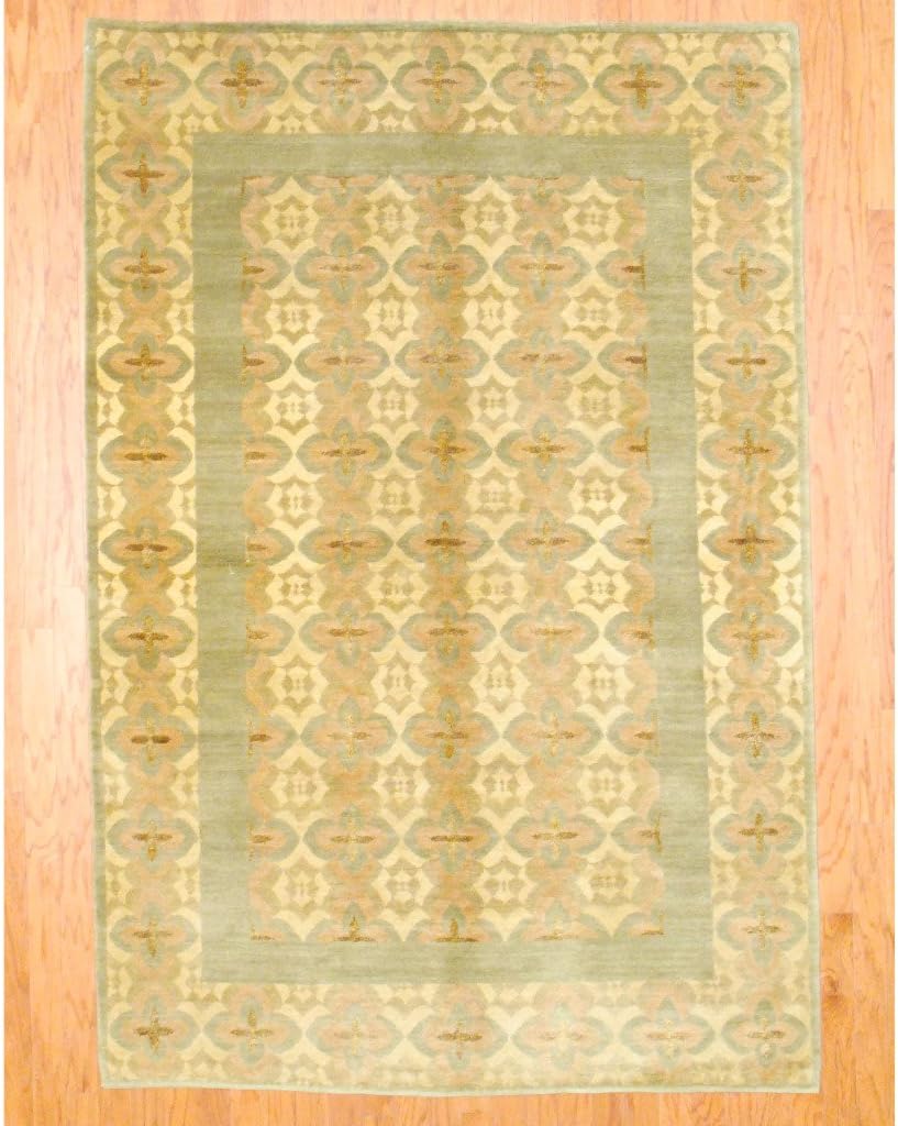 Herat Oriental 5'3 x 8'5 Hand-knotted Fine Tibetan Ivory Wool Rug