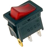 Dorman 85915 Electrical Switches - Rocker Switch - Rectangular Style - Mini - Red Glow Universal Fit