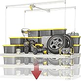 Garage Ceiling Storage Racks – 4x8 FT Overhead Garage Storage Rack with Safety Lock, Heavy-Duty Ceiling Mounted Lift System and Storage Organizer, Ideal for Maximizing Overhead Space, 325 lbs Capacity