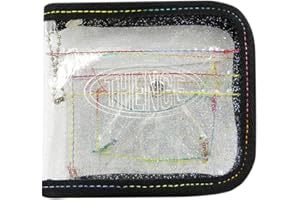 Orityle Women Girls Jelly Bifold Wallet Purse Coin Pouch Clear ID Card Holder Case with Detachable Neck Lanyard Strap for Photocards