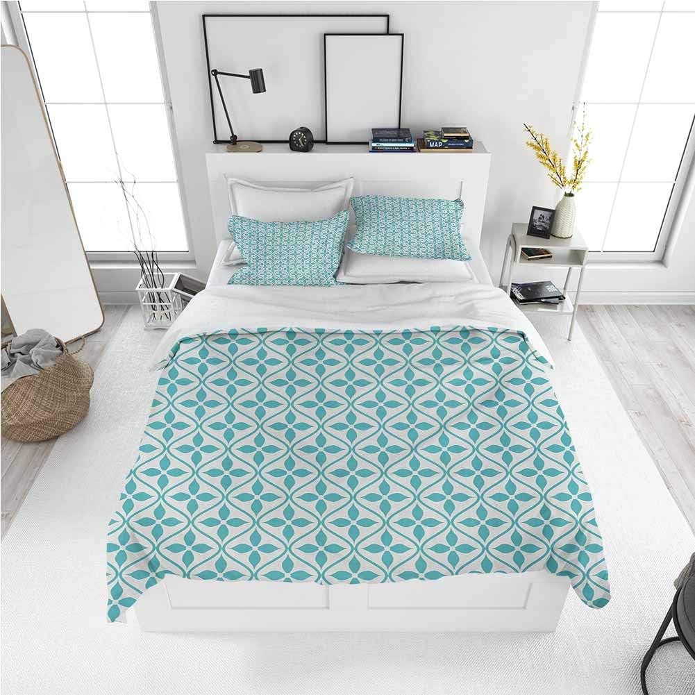 Contemporary Queen Size Sheet Set3 Piece Set, Lightweight Printed Quilt Cover