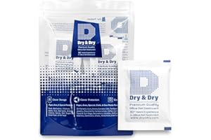 Dry & Dry 10 Gram [25 Packets] Food Grade Silica Gel Packs Desiccant Packs, Silica Packets - Rechargeable Silica Gel Packets, Moisture Absorbers, Desiccants, Silica Gel