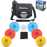 GAMESUN DISC Golf Set-Includes 1pc Heavy Duty Nylon Carry Bag, 2pcs Drivers, 2pcs Mid-Ranges, 2pcs Putters, 1pc Mini Disc Marker, 1pc 12&rdquo;x12&rdquo; Embroider Logo Black Towel and 1pc Gift Color Box