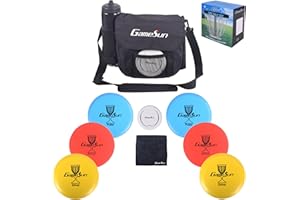 GAMESUN DISC GOLF SET-Includes 1pc heavy duty nylon carry bag, 2pcs Drivers, 2pcs Mid-Ranges, 2pcs Putters, 1pc Mini Disc Mar