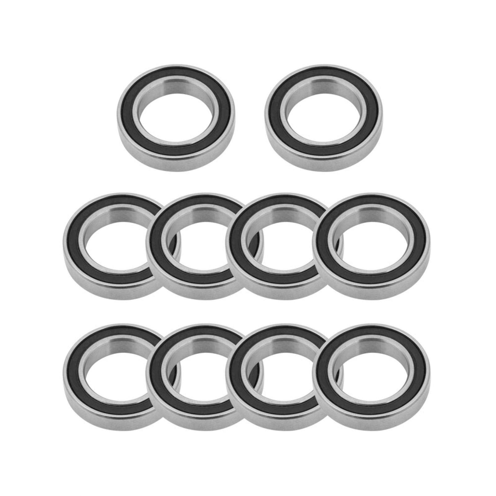 Akozon Deep-groove Ball Bearings 10pcs 6802RS Rubber Sealed Ball Bearings 15mm*24mm*5mm