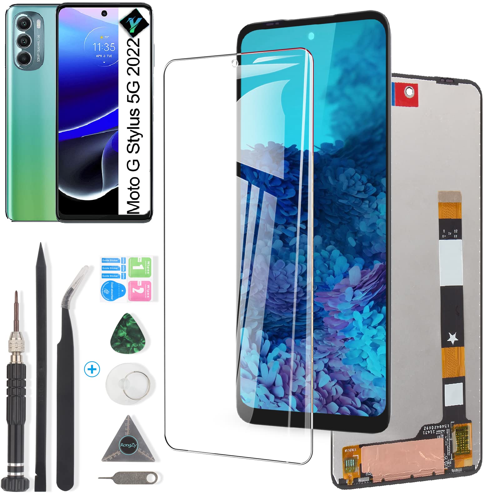 Photo 1 of Screen for Motorola Moto G Stylus 5G 2022 Screen Replacement for Motorola G Stylus 5G 2022 XT2215 XT2215-1 XT2215DL LCD Display Touch Screen Digitizer Assembly Replacement with Kit