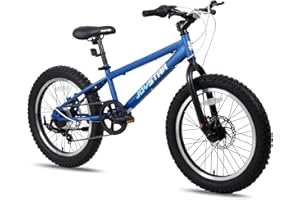 JOYSTAR 20 Inch Kids Bike for Boys Girls Ages 7-12 Year Old, 3-Inch Wide Knobby Tires, 7 Speed Shimano Drivetrain, Disc Brake