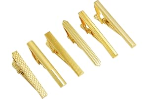 TAIGRAMA Tie Clip for Men Set, Gold Tie Bar and Tie Pin Clip for Regular Ties, Unique Mens Tie Clip Tie Clasp Suitable for Wedding Anniversary Business Professional and Best Gifts