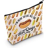JNIAP Hot Dog Lover Gift I'm Here to Eat All the Hot Dogs Cosmetic Bag Foodie Gift (All the Hot Dogs Bag)