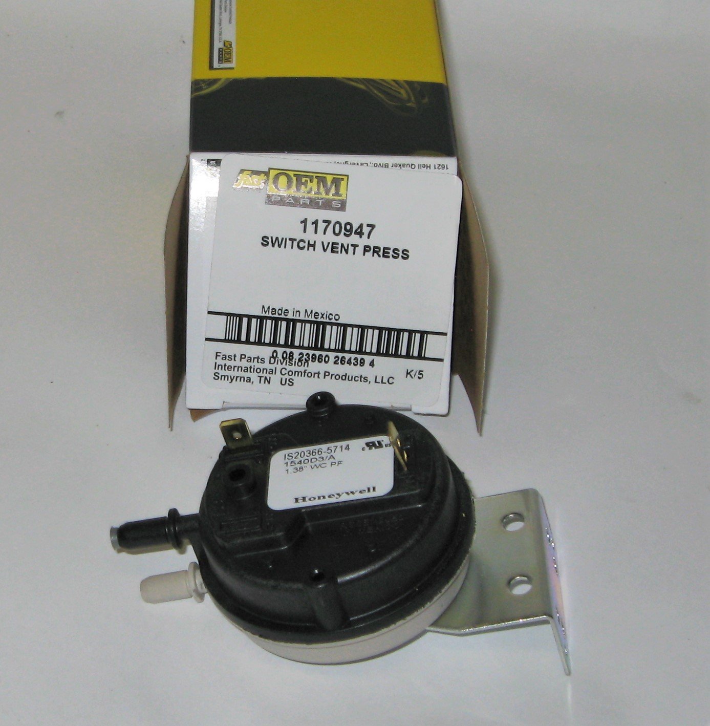 1170947 Icp Oem Furnace Replacement Air Pressure Switch Hvac