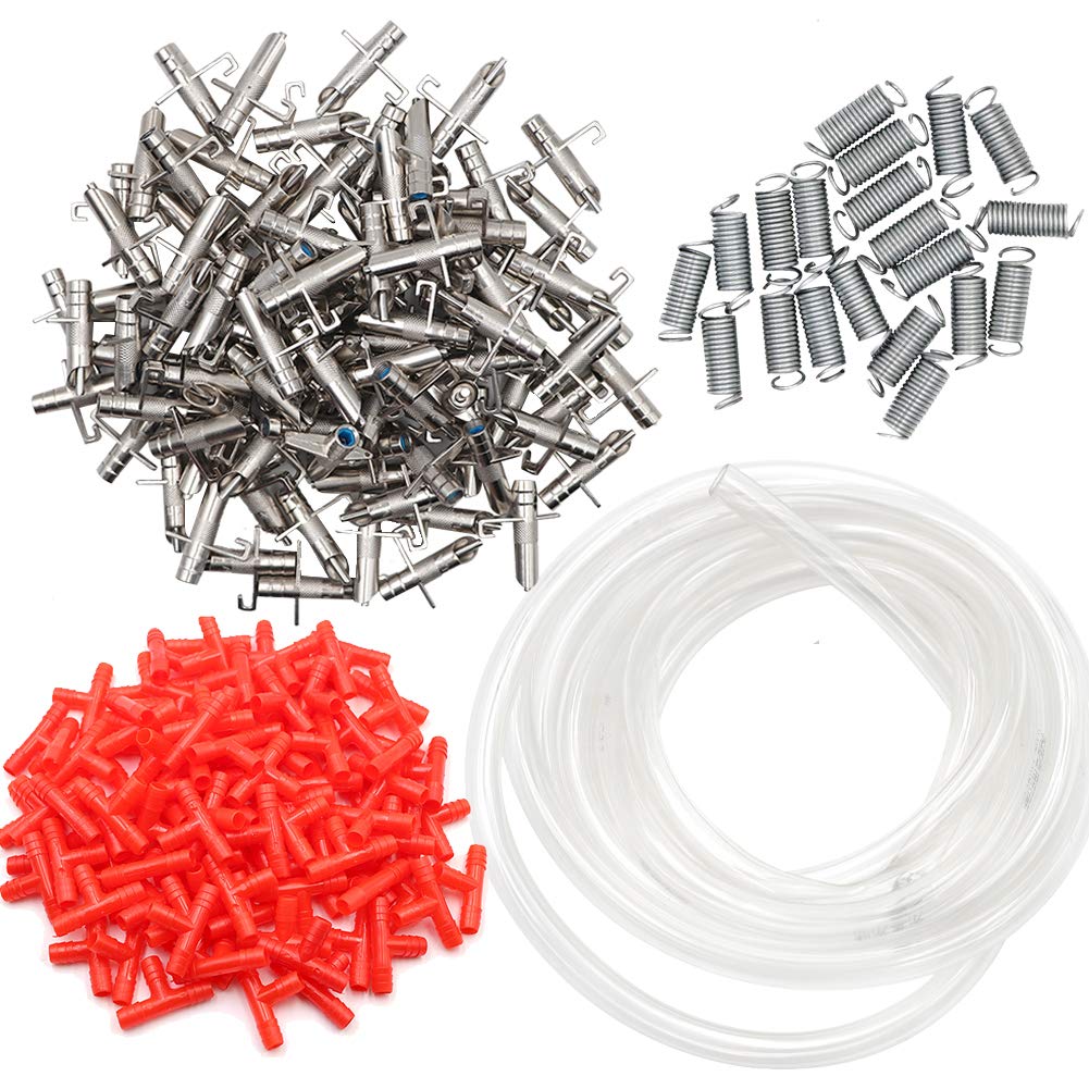 MUALROUS 20Pcs Automatic Rabbit Nipple Drinker Feeder with 8m Rabbit Drinking Pipes Mouse Rabbit Waterer Bunny Rodent Poultry Watering System (Waterer Nipples+Drinking Pipes)