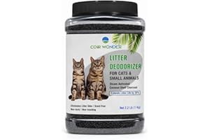 Coir Wonder Cat Litter Deodorizer – 2.2 Lb Activated Charcoal Carbon – Odor Eliminator for Litter Box, Chicken Coop, Small Animal Enclosures – Extends Litter Life – Natural Pet Odor Control Granules