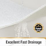 HITSLAM Non Slip Shower Mat 60x40 cm PVC Loofah Drain Fast Dry White view 5