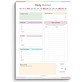 ADHD Daily Planner Notepad for Neurodivergent Adults - Productivity Daily Planner Desk Pad & Task Management to Stay Organized and Focused Note Pad (Rainbow, A4 Portrait)