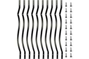 EEURAO 26 Pack Deck Balusters, 32.25"x1" Metal Deck Railing with Screws, Heavy Duty Cast Iron Balusters, Deck Spindles, Porch Railing, Wave Arc Baluster for Outdoor Stair, Deck, Porch