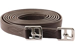 Exion FlexiStrong Stirrup Leathers for English Saddles – 1" Premium Calfskin with Nylon Core – Numbered Holes, Stainless Stee