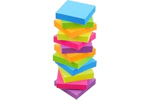 SIMONA Sticky Notes 2x2, 6 Color Bright Colorful Sticky Pad, 12 Pads/Pack, 100 Sheets/Pad, Self-Sticky Note Pads (Green, Yellow, Blue, Orange, Purple, Rose)