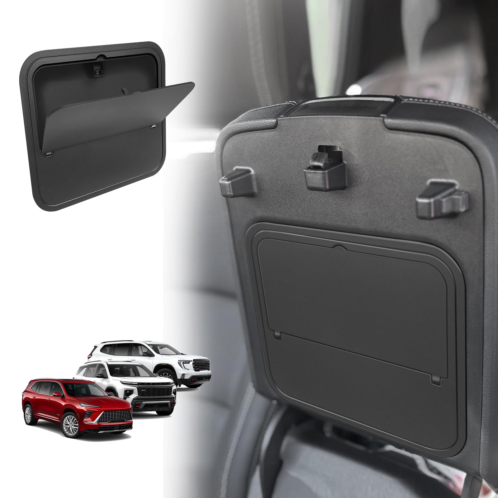 Photo 1 of Muslogy Center Console Hidden Organizer Compatible with 2024 2025 GMC Acadia & Chevy Traverse & 2025 Buick Enclave Accessories One-Touch Armrest Hidden Storage Box Secret Compartment Insert Tray