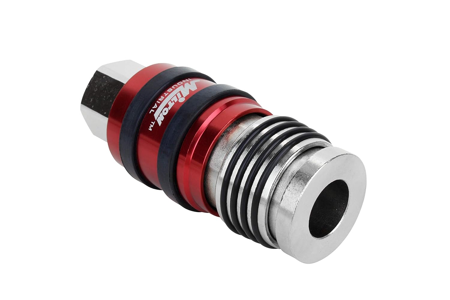 Milton 2 In ONE Universal Safety Exhaust Coupler – 1/2" FNPT x 1/2" Body Flow, Safely Bleeds Excess Air and Disengages Fittings: Industrial & Scientific