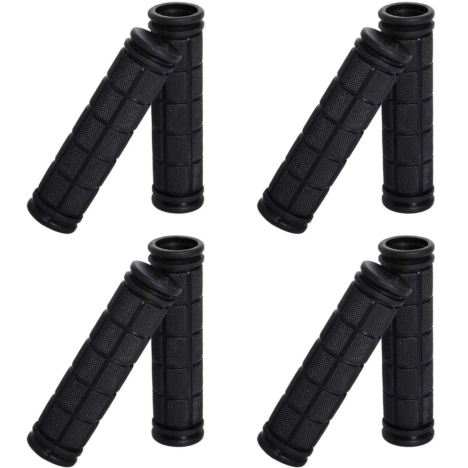 4 Pairs Bicycle Handlebar Bike Non-Slip Rubber Mushroom Grips for BMX MTB Road Mountain Kids Boys Girls (Black)