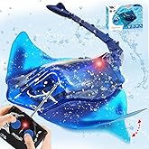Pool Toys Remote Control Stingray Diving into Water High Simulation Manta ray with Lights bulit-in Rechargeable Battery Remot