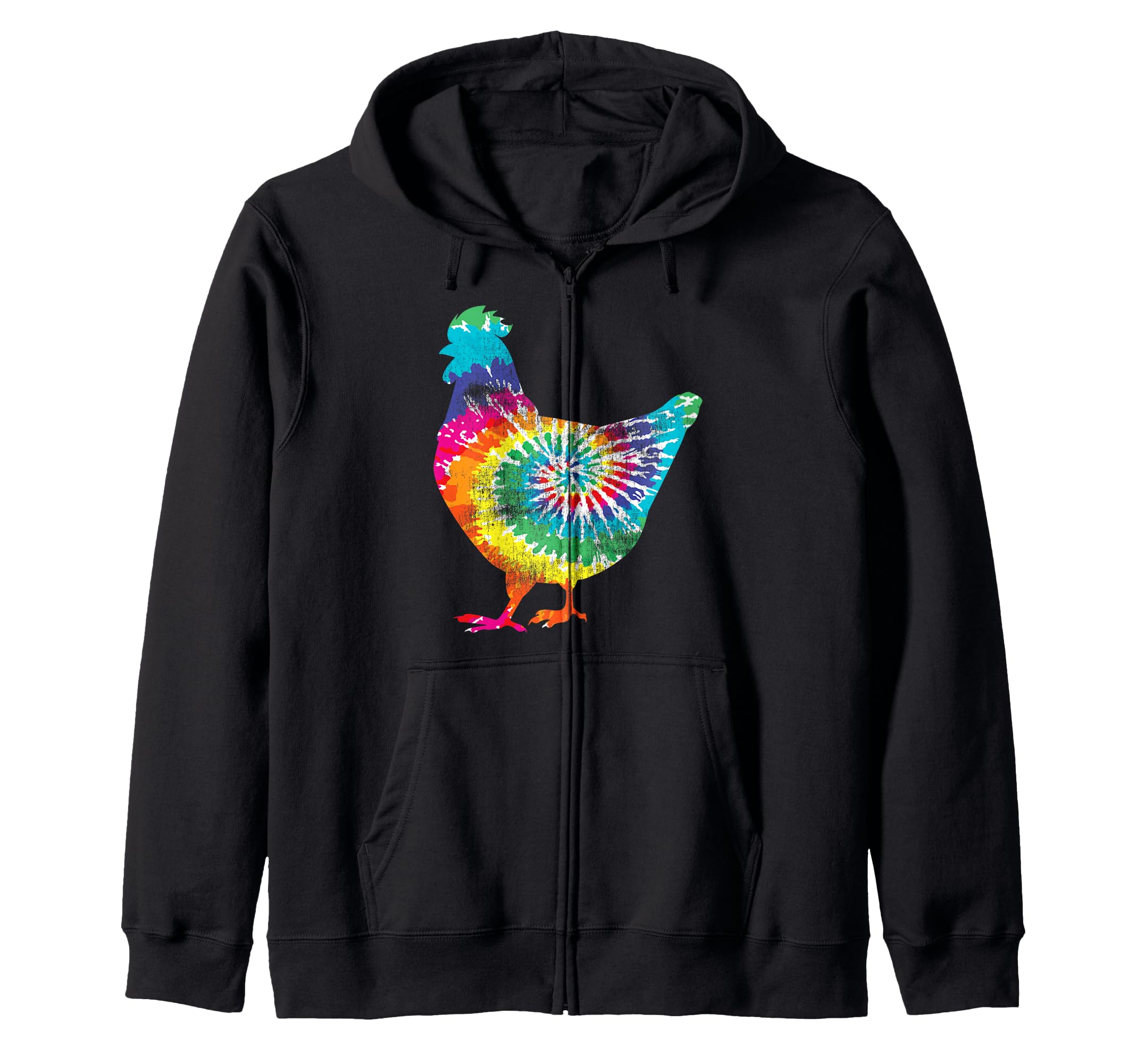 Tie Dye Chicken For Hippy Farmer Hobby Farm Zip Hoodie