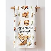 Bob22store Mama Makes The Dough Kitchen Towel - Mama Gifts Baking and Working Hard Dish Towels - Soft and Absorbent Kitchen Towels Gift Mother's Day Birthdays and Holidays