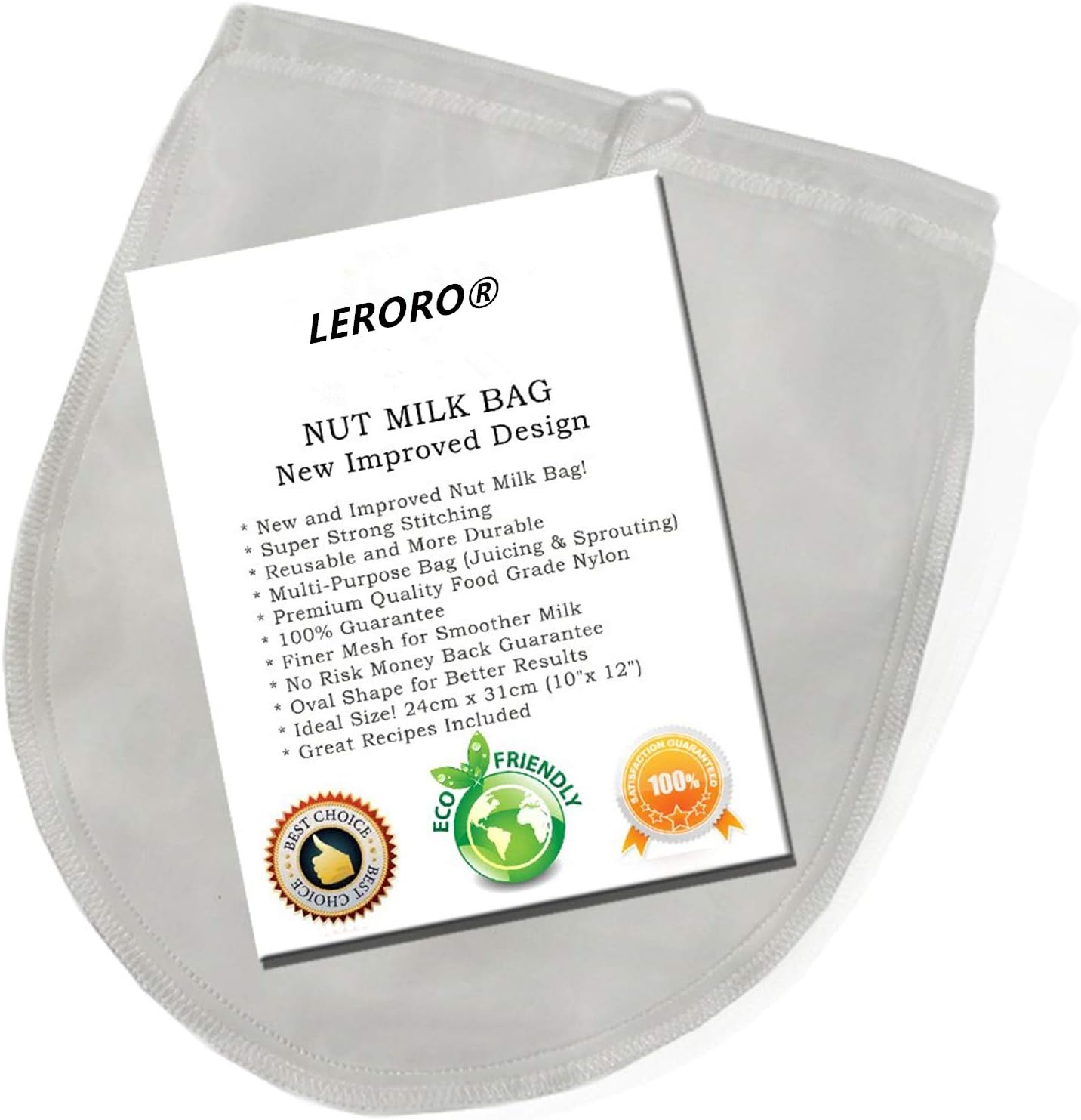 New Fine Mesh Strainer Design Easier to Use - Super Strong - Fine Mesh Strainer Gives Amazing Smoother Milk - Oval Shape Gives Better Yield - Premium Food Grade Nylon! Will Outlast any Cheesecloth