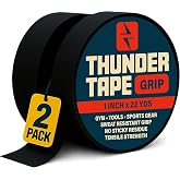 Thunder Tape 2 Pk Grip Tape - Cloth Grip Tape for Pull Up Bars, Sports, Tools, Handles, Bats, Rackets, Gym Equipment, Wire Wrap - No Residue, Sweat Resistant, 1 Inch x 66 Feet Each Roll - Black
