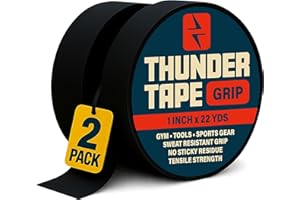 Thunder Tape 2 Pk Grip Tape - Cloth Grip Tape for Pull Up Bars, Sports, Tools, Handles, Bats, Rackets, Gym Equipment, Wire Wr