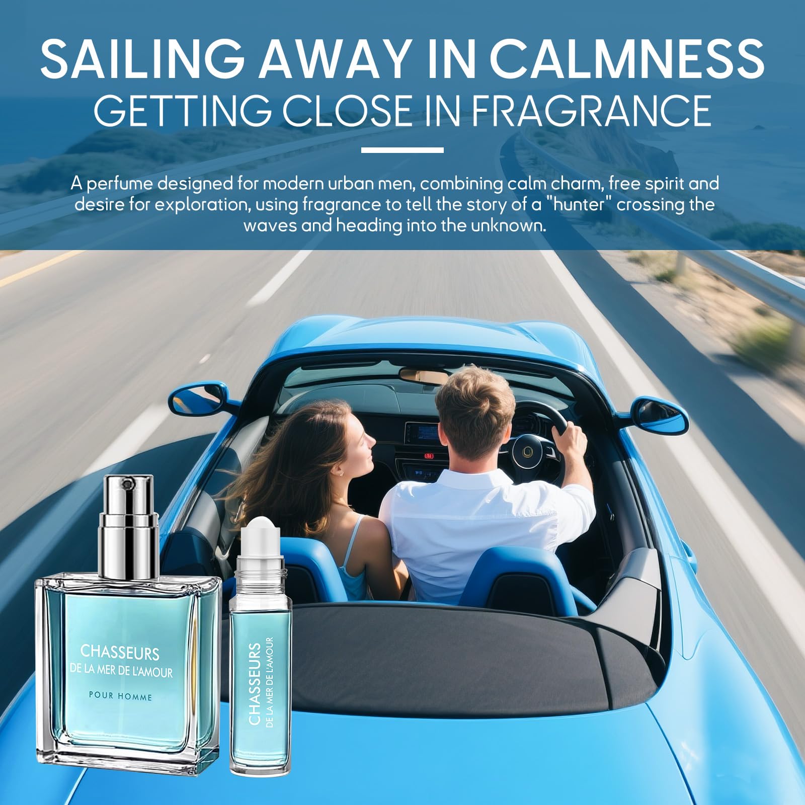 Pheromone Cologne for Men, Long Lasting Perfume Oil, Captivating Masculine Scent to Enhance Image, 2-Piece Set (1.7oz + 0.7oz)