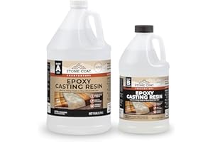 Stone Coat Countertops Casting Resin Kit 1.5 Gal (1 Gal Part A + 0.5 Gal Part B) For Deep Pour Epoxy Projects Such as Coffee, Wood River Tables, Other DIY Crafts, Filling Large Voids Up to 1" Pour