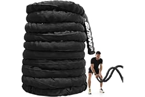 Battle Ropes Black Workout Rope 1 inch Battle Ropes for Home Gym 30ft Exercise Ropes for Working Out Heavy Ropes for Exercise