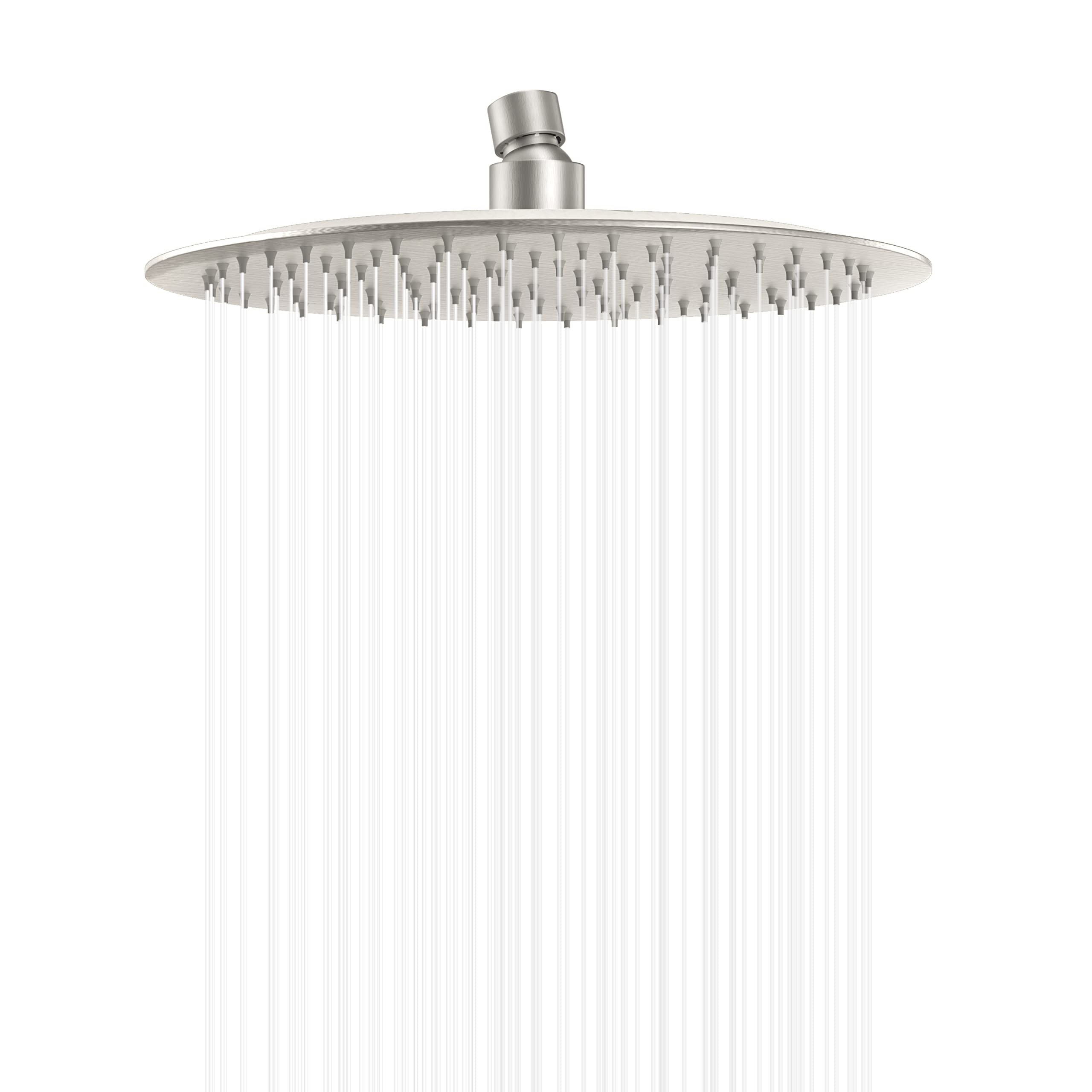 Photo 1 of Gabrylly 12" Rain Shower Head, Stainless Steel Rainfall Ceiling Mount Shower Head, High Pressure Rainfall Shower Heads, Brushed Nickel