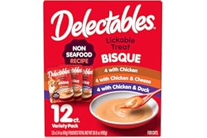 Hartz Delectables Bisque Non-Seafood Lickable Wet Cat Treats, Variety Pack, 12 Count (Pack of 1)