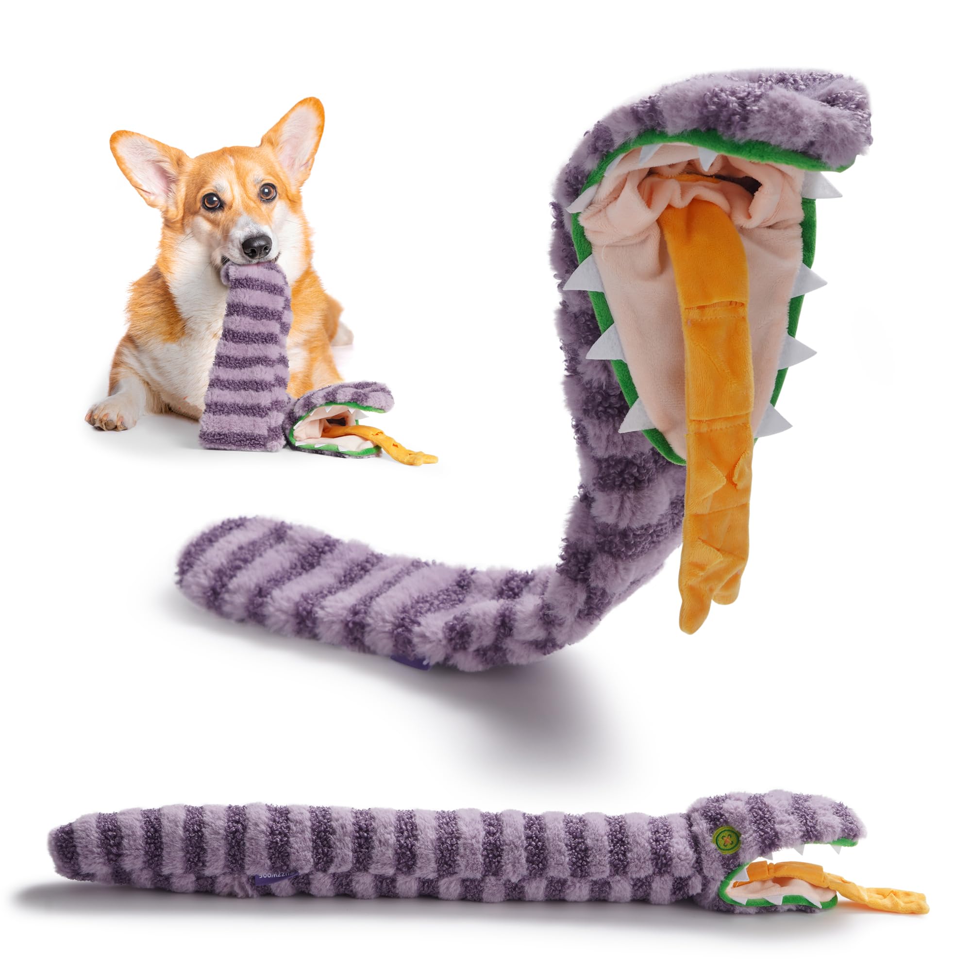 Photo 1 of Fuzzwoof Hide and Seek Dog Toys, No Stuffing Snake Squeaky Dog Toy, Puppy Toys for Teething, Tug of War Toy for Small Medium and Large Breed Durable Dog Toy to Keep Them Busy