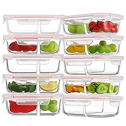 HOMBERKING 10 Pack Glass Meal Prep Containers 2