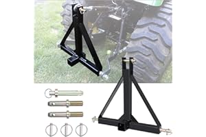 EBESTTECH 3 Point 2 Inch Receiver Trailer Hitch Heavy Duty Steel Category 1 Tractor Tow Hitch Drawbar Adapter for Kubota, BX,