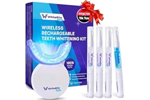 Whitebite Pro Teeth Whitening Kit for Sensitive Teeth – Dual LED Light + 35% Carbamide Peroxide Gel + Remineralizing Gel | Dental-Grade Whitening at Home