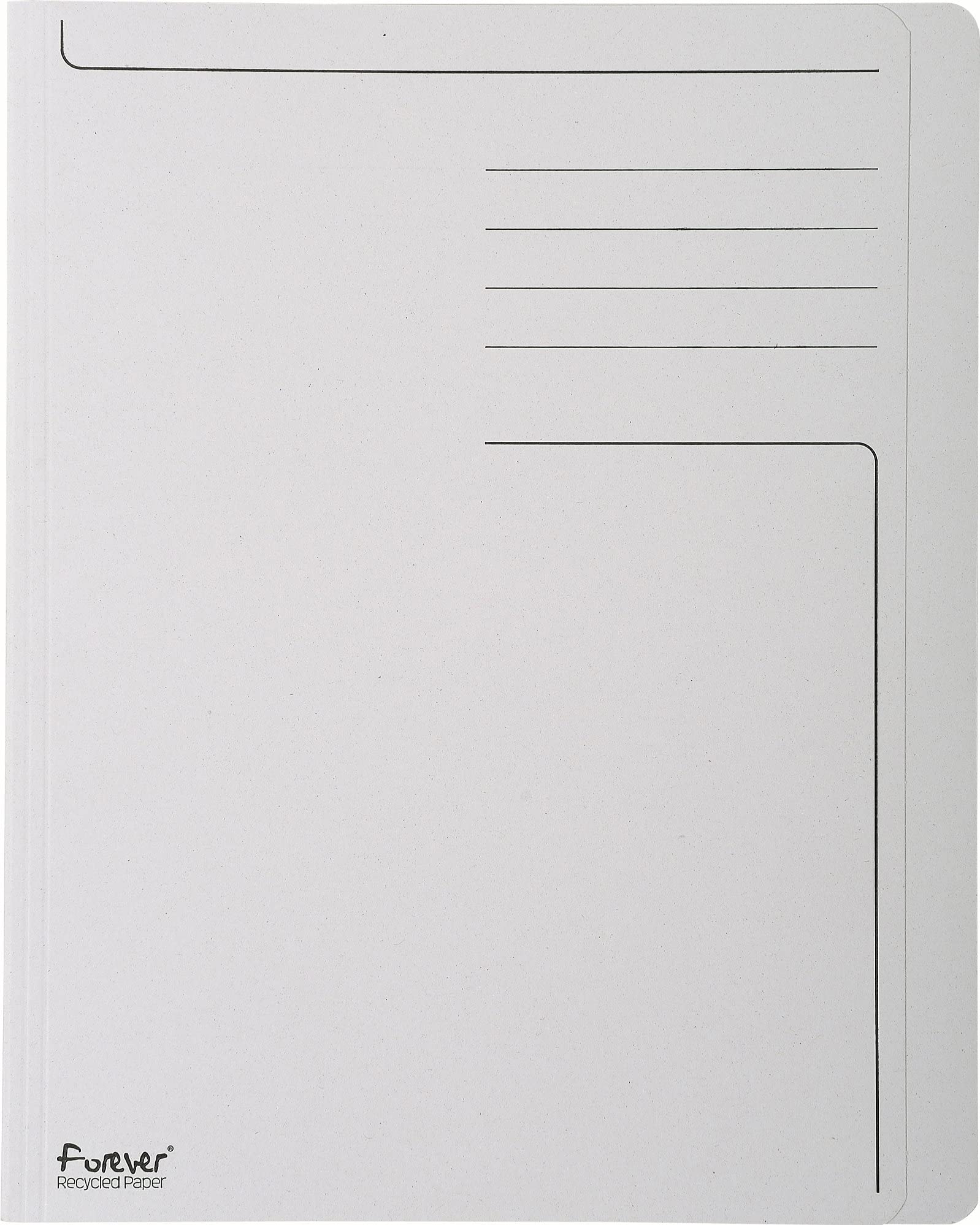 Exacompta - Ref 441019E - Forever Collection - Square Cut Folder - Suitable for Holding A4 Documents, 280gsm Recycled Card, Blue Angel Certified - Grey (Pack of 100)
