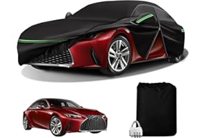 DTNESS for 2005-2023 Lexus is Car Cover 210D Outdoor Waterproof UV Protection, for IS250 IS250C IS300 IS350, with Cotton Layer, Zipper Door, Reflective Strip, Storage Bag