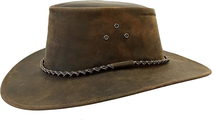 round leather hat