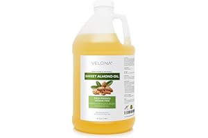 velona Sweet Almond Oil - 64 Fl Oz | 100% Pure and Natural Carrier Oil |Cold Pressed | Skin, Hair, Body & Face Moisturizing | Use Today - Enjoy Results…