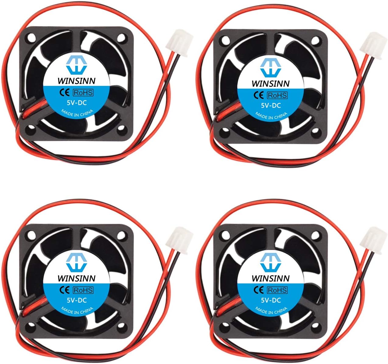WINSINN40mm Fan 5V Brushless 4020 40x20mm for Cooling PC North South Bridge Chip - High Speed (Pack of 4Pcs)