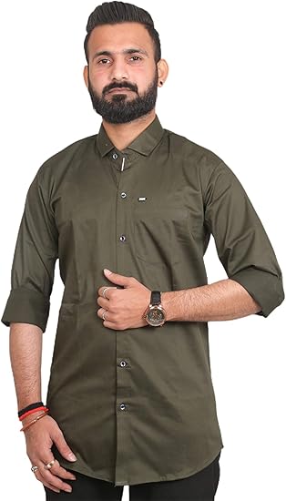 Buy Casual Shirts for Men Dark Green at Amazon.in