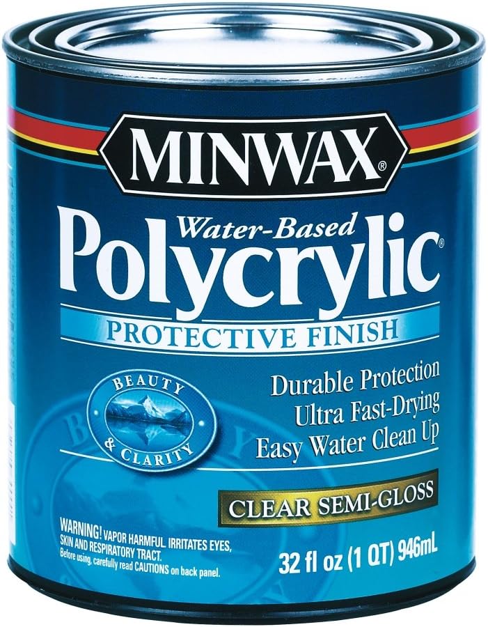 Minwax WaterBased Polycrylic Water Based Exterior, Interior Satin
