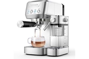 MAttinata Cappuccino Machine 20 Bar, Professional Espresso Machines for Home and Office with Automatic Milk Frothering System, Barista Compact Latte Maker for Coffee Lovers, Stainless Steel-Mattino
