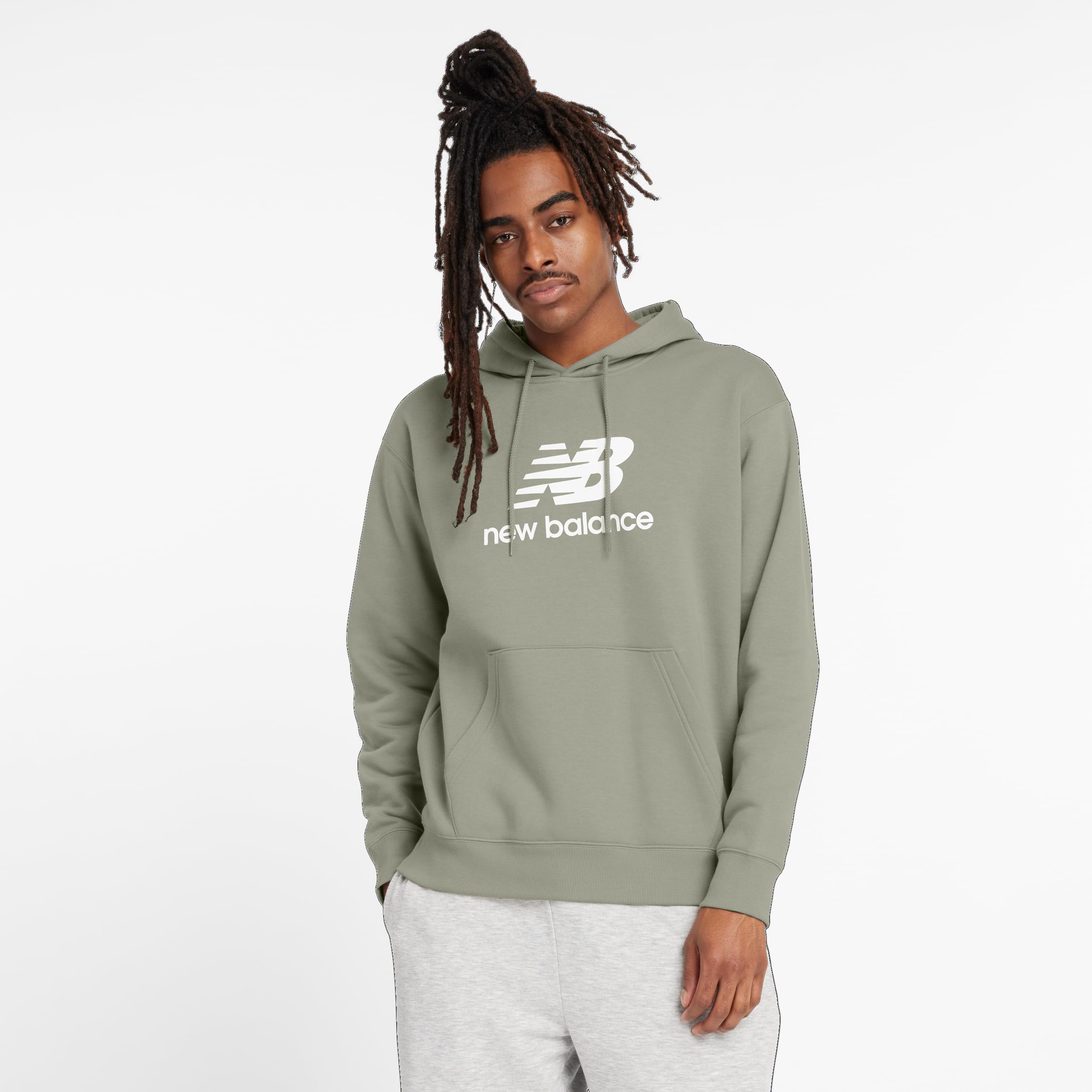 New Balance Men’s Sport Essentials Fleece Logo Hoodie, Olivine, Small