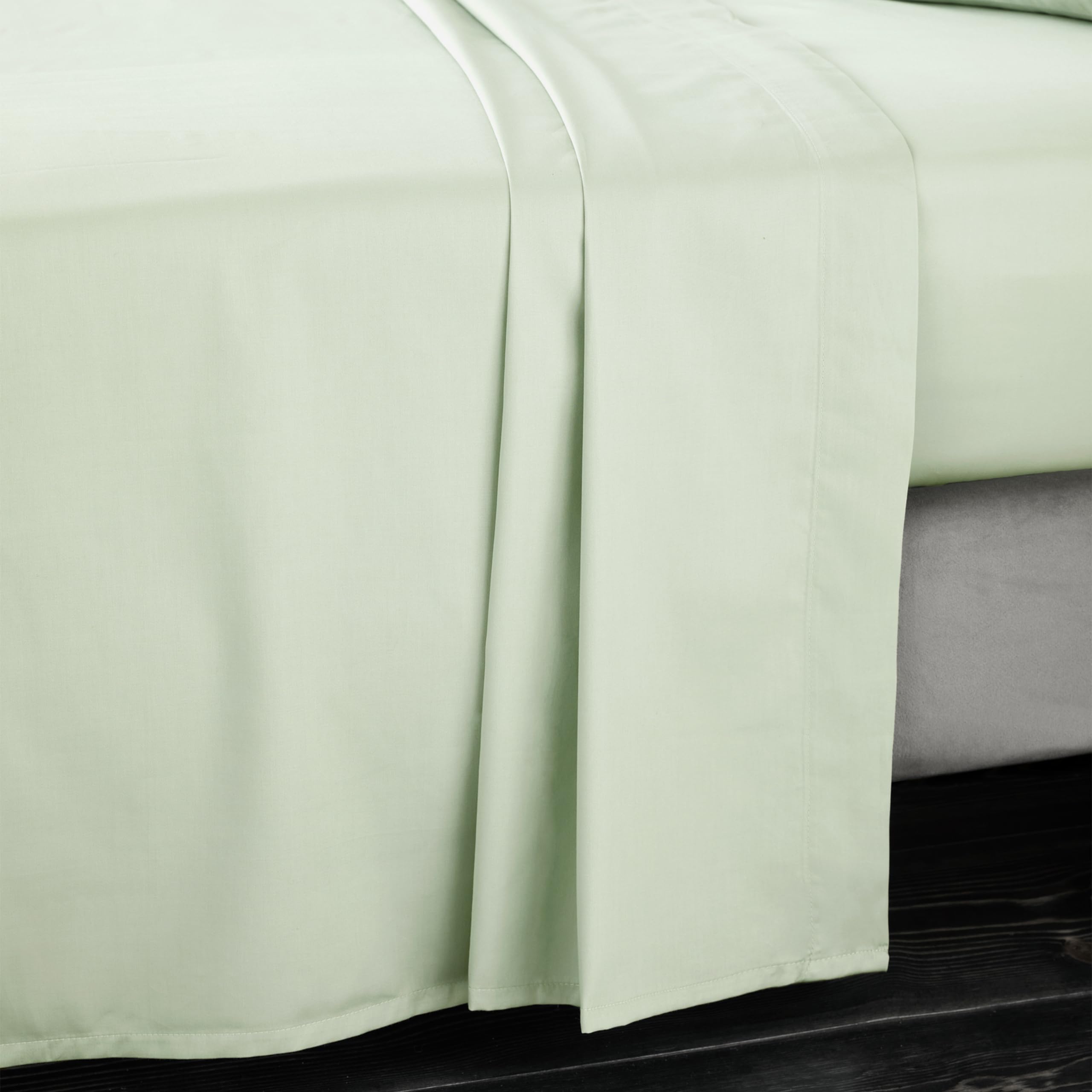 Bianca 400Tc Cotton Sateen King Flat Sheet Green
