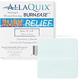 BurnEase™ Hydrogel Burn Dressing Pads by AllaQuix – XL 4" Sterile Pads (Box of 5) | Instant Cooling Relief for Burns, Scalds, Sunburn | Moist Wound Healing Gel for First Aid & Emergency Burn Care